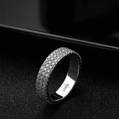 Two Layer Moissanite Stud Ring