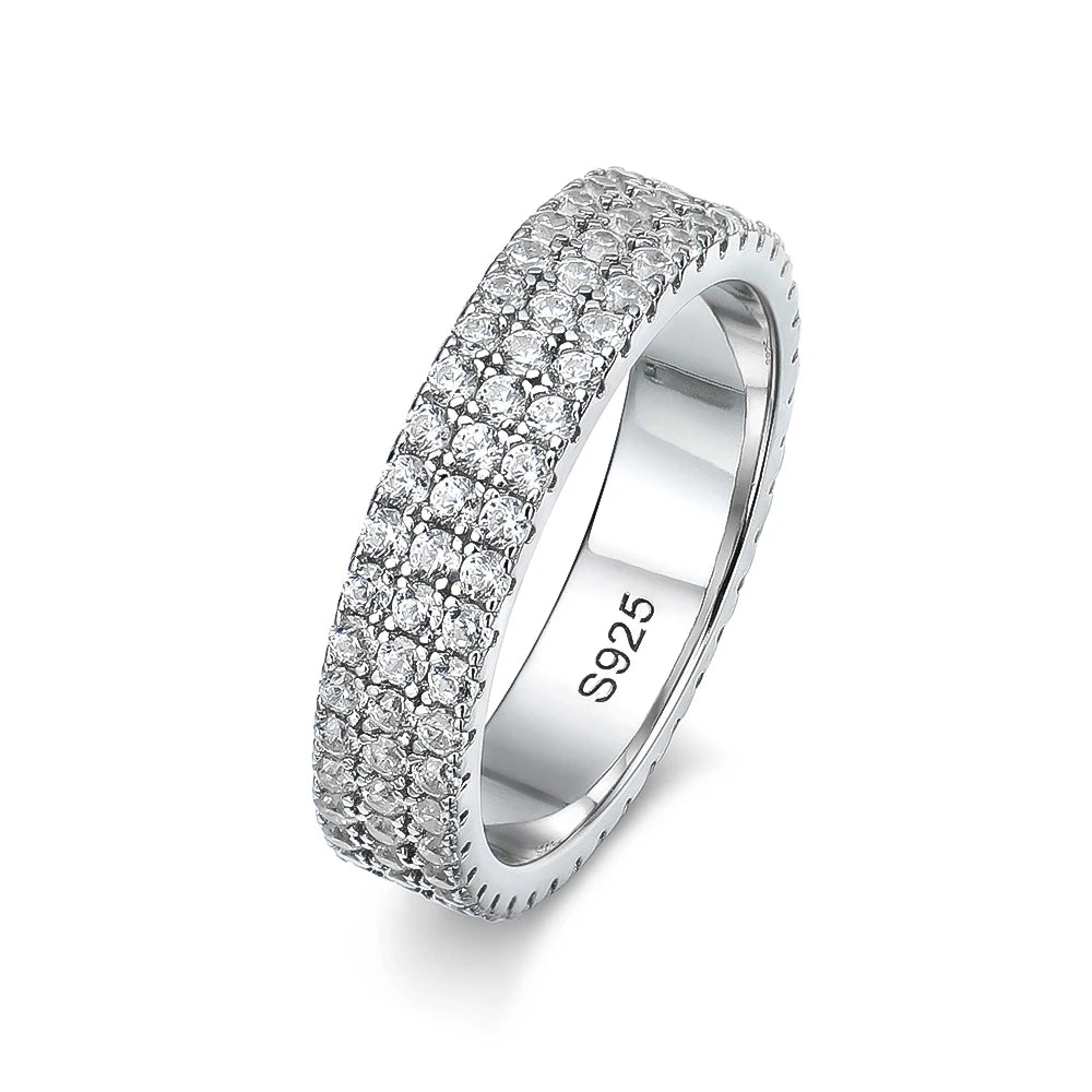 Two Layer Moissanite Stud Ring