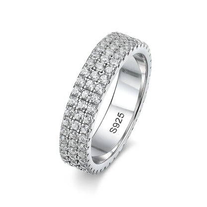 Two Layer Moissanite Stud Ring