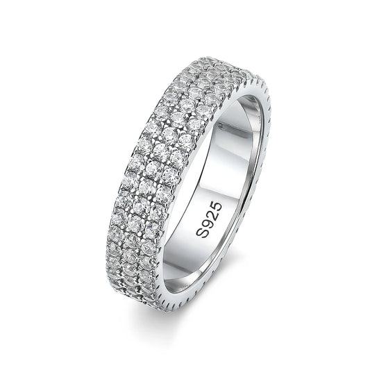 Two Layer Moissanite Stud Ring