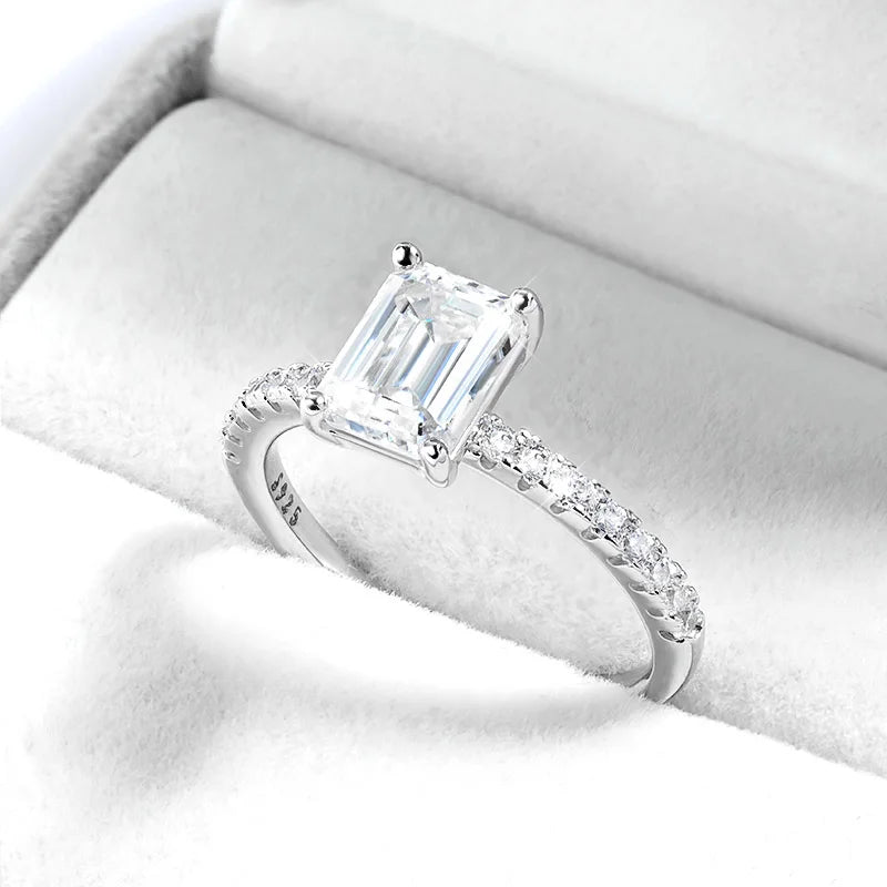 Emerald Cut Moissanite Ring