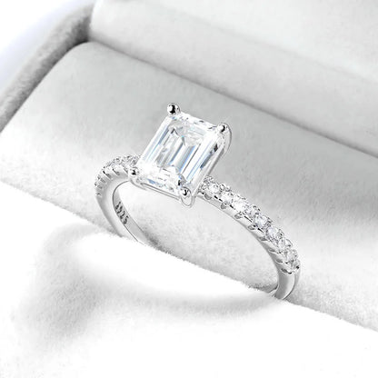 Emerald Cut Moissanite Ring