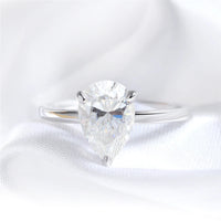 Pear Cut Moissanite Solitaire Ring