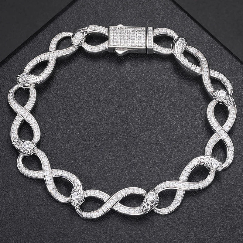 Moissanite infinity bracelet