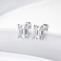 Emerald Cut Moissanite Earrings