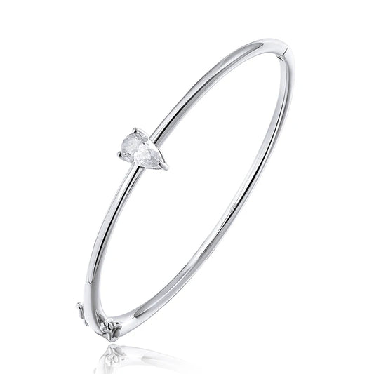 Pear Cut Moissanite Bangle Bracelet