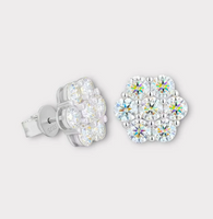 Moissanite Flower Cluster Earrings