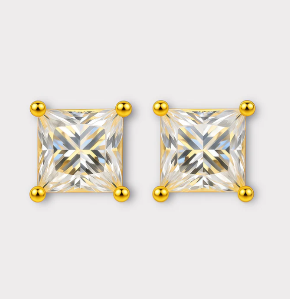 Princess Cut Moissanite Earrings