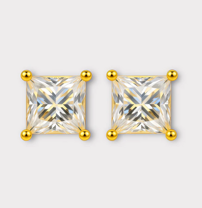 Princess Cut Moissanite Earrings