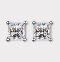 Princess Cut Moissanite Earrings