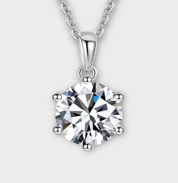 Moissanite Stud Necklace