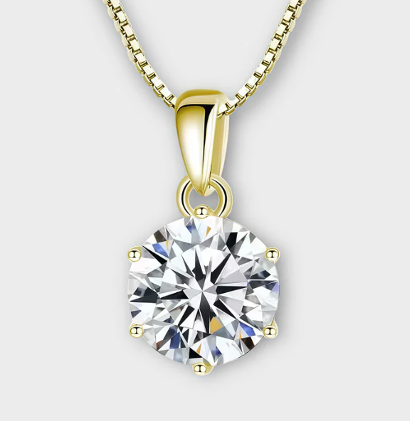 Moissanite Stud Necklace